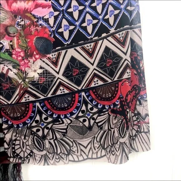 Desigual Althea Side Fringe Patterned Skirt S