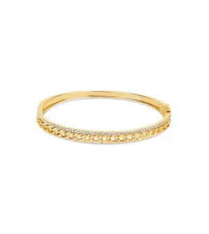 Diamond Bar and Curb Link Bangle