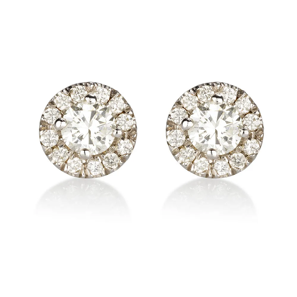 Diamond cluster royal stud earrings
