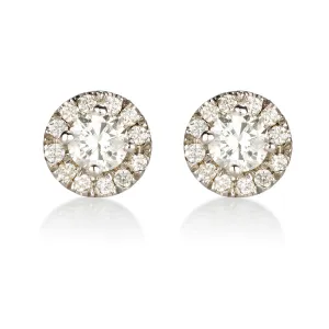 Diamond cluster royal stud earrings