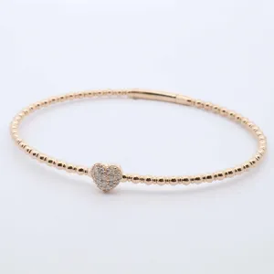 Diamond Heart Flex Bangle