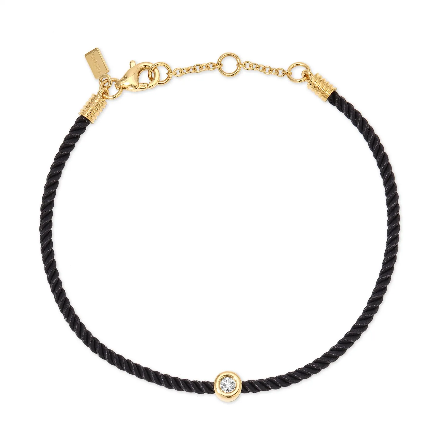 Diamond Pillow Cord Bracelet In Midnight