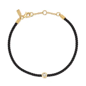 Diamond Pillow Cord Bracelet In Midnight