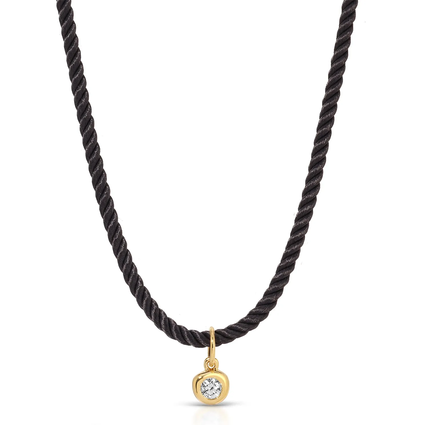 Diamond Pillow Cord Necklace In Peony