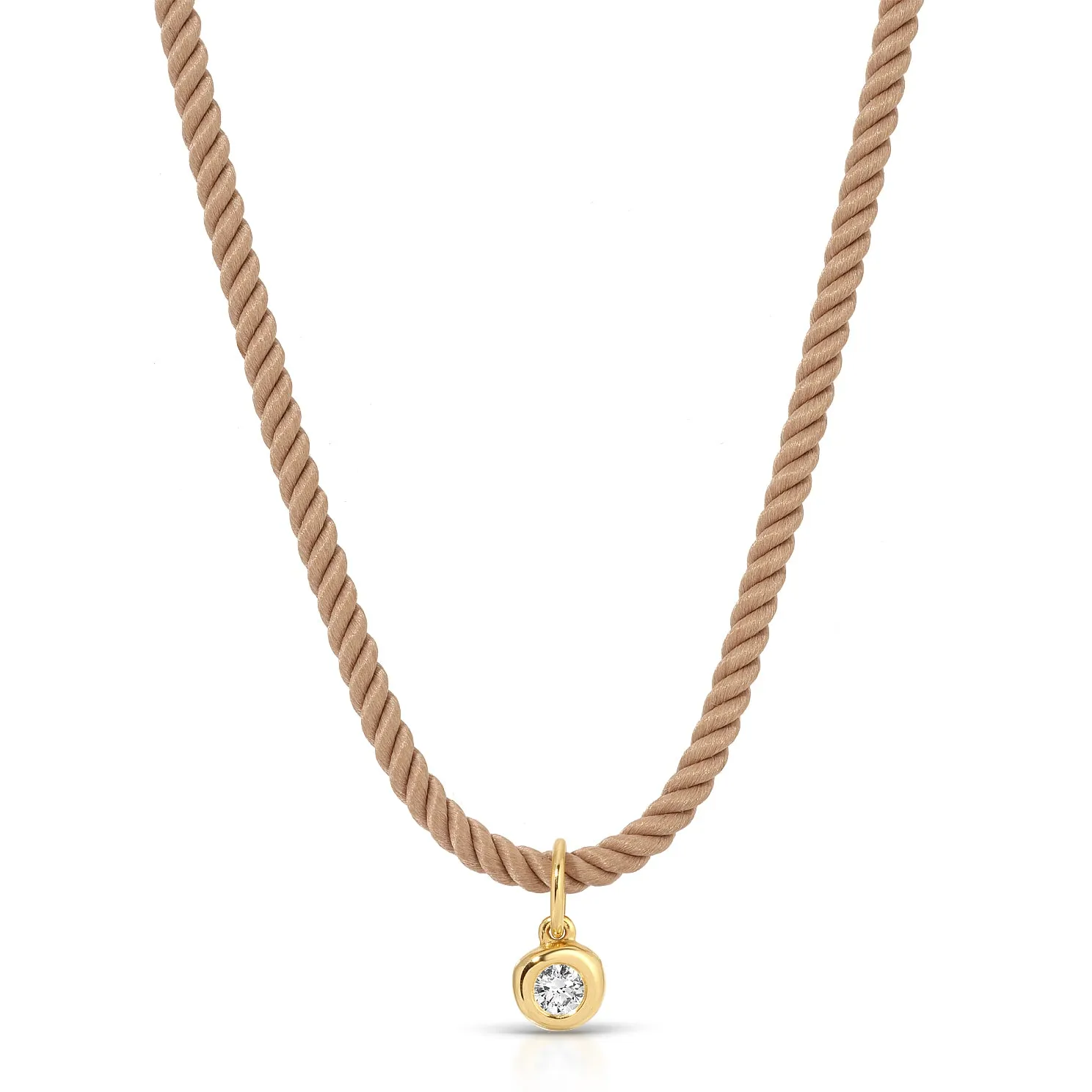 Diamond Pillow Cord Necklace In Peony