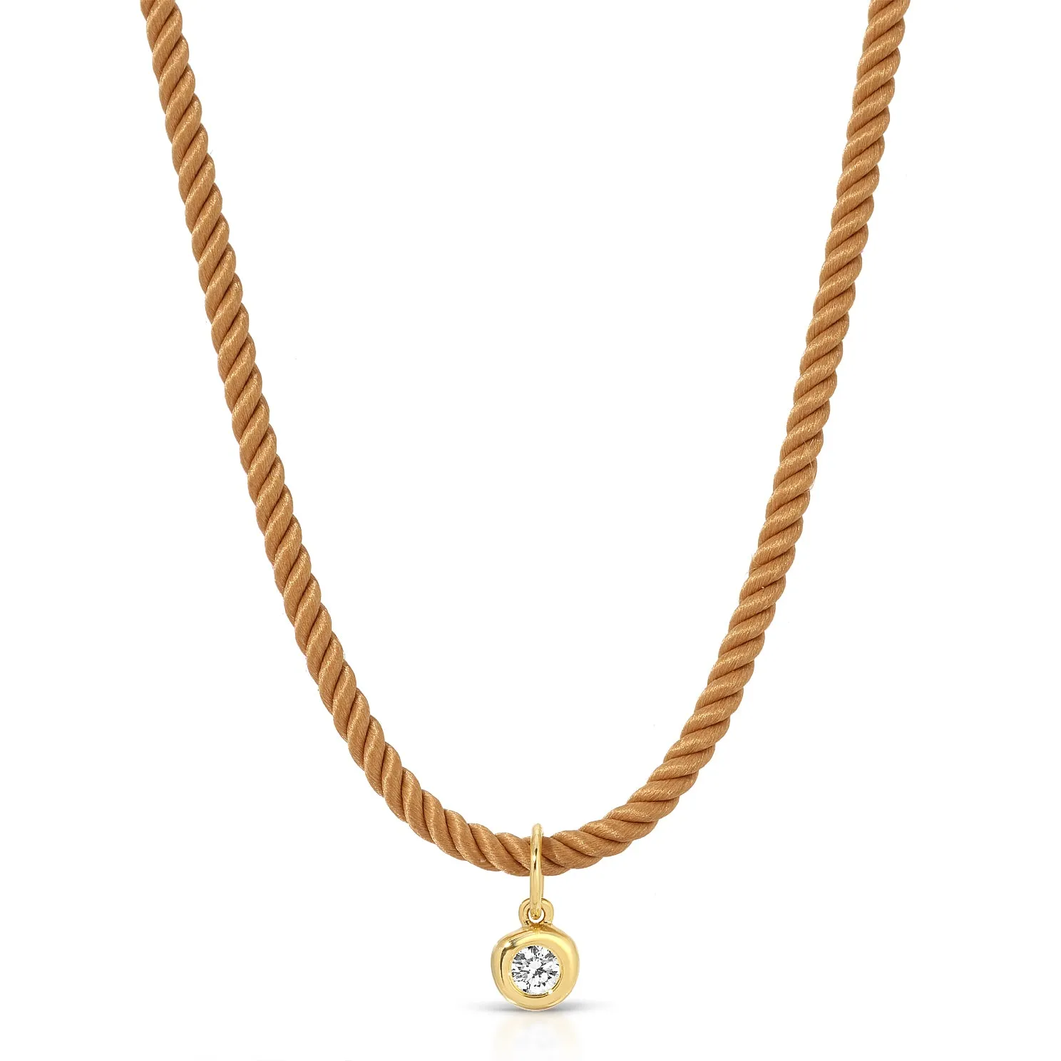 Diamond Pillow Cord Necklace In Peony