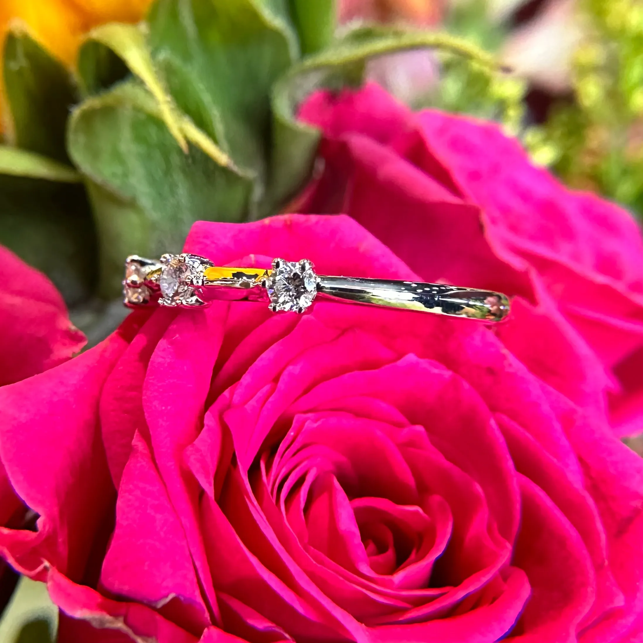 Diamond Station Wedding Band 14K White Gold Band Ring