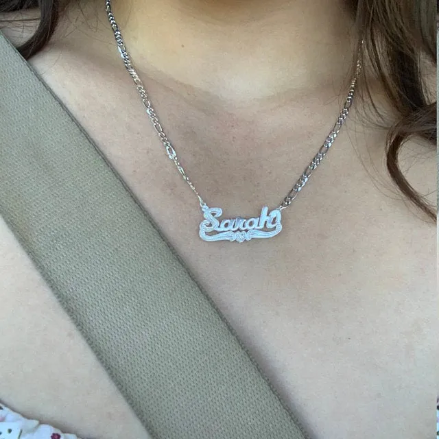 Double Plated 3D Beaded Initial Name Necklace