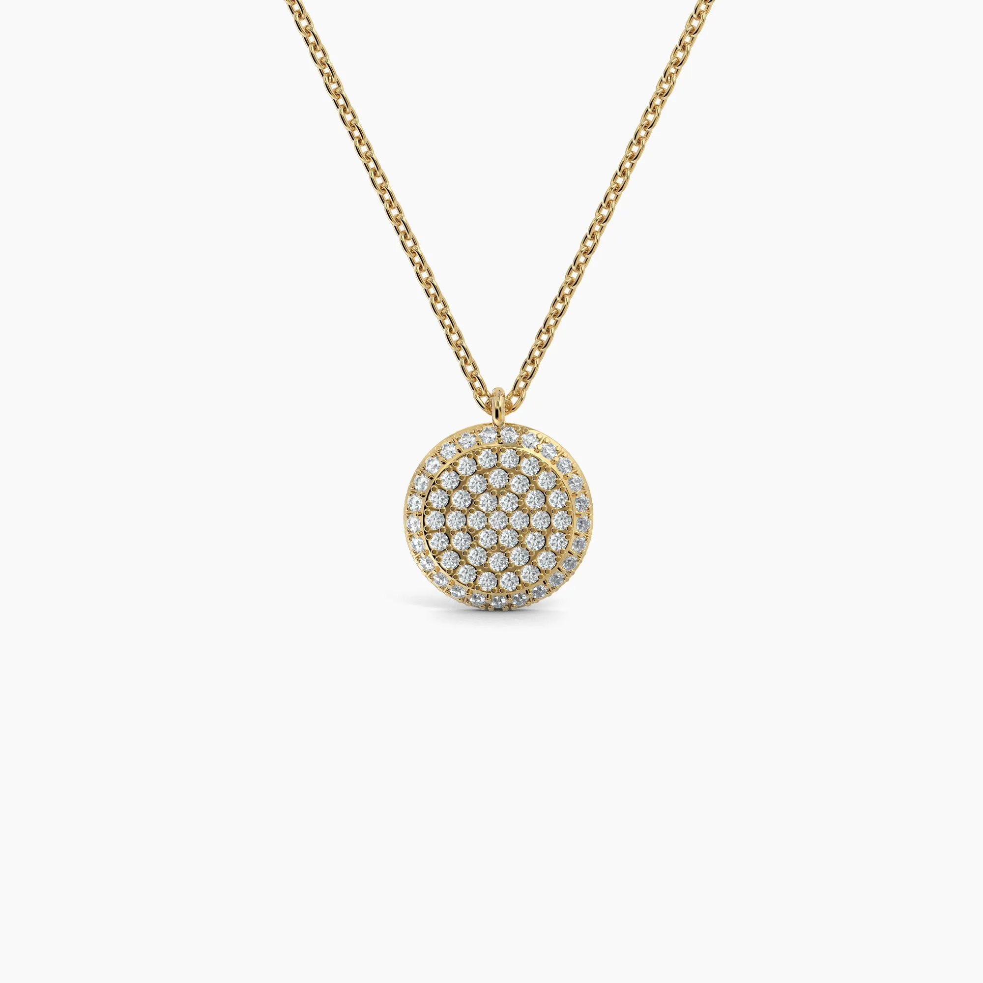 Double Sided Diamond & Sapphire Round Shaped AMoré Pavé Necklace