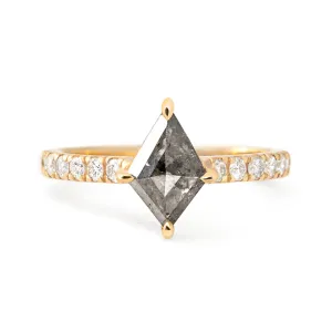 Edith 1.5CT Kite Cut Salt and Pepper Diamond Ring