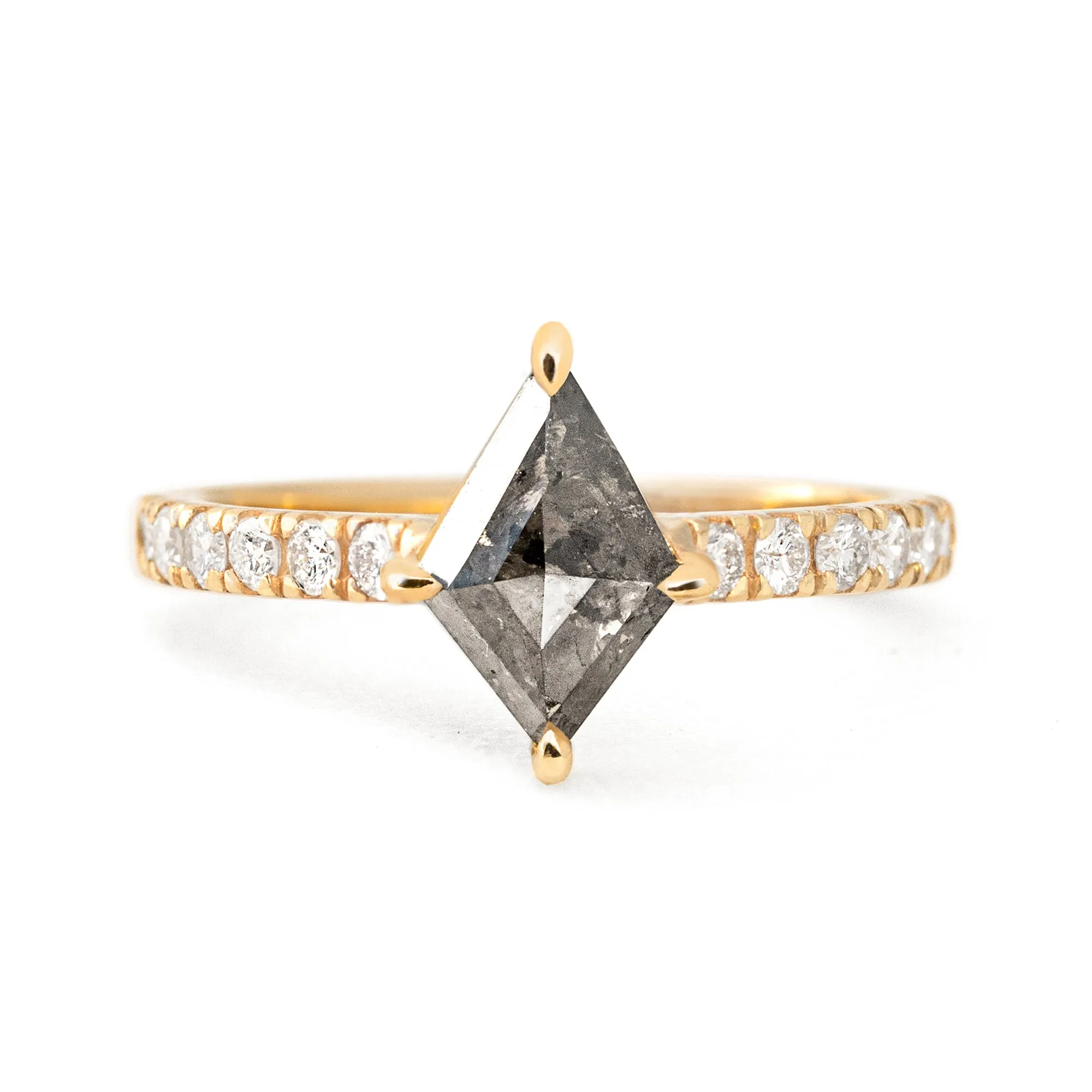 Edith 1.5CT Kite Cut Salt and Pepper Diamond Ring