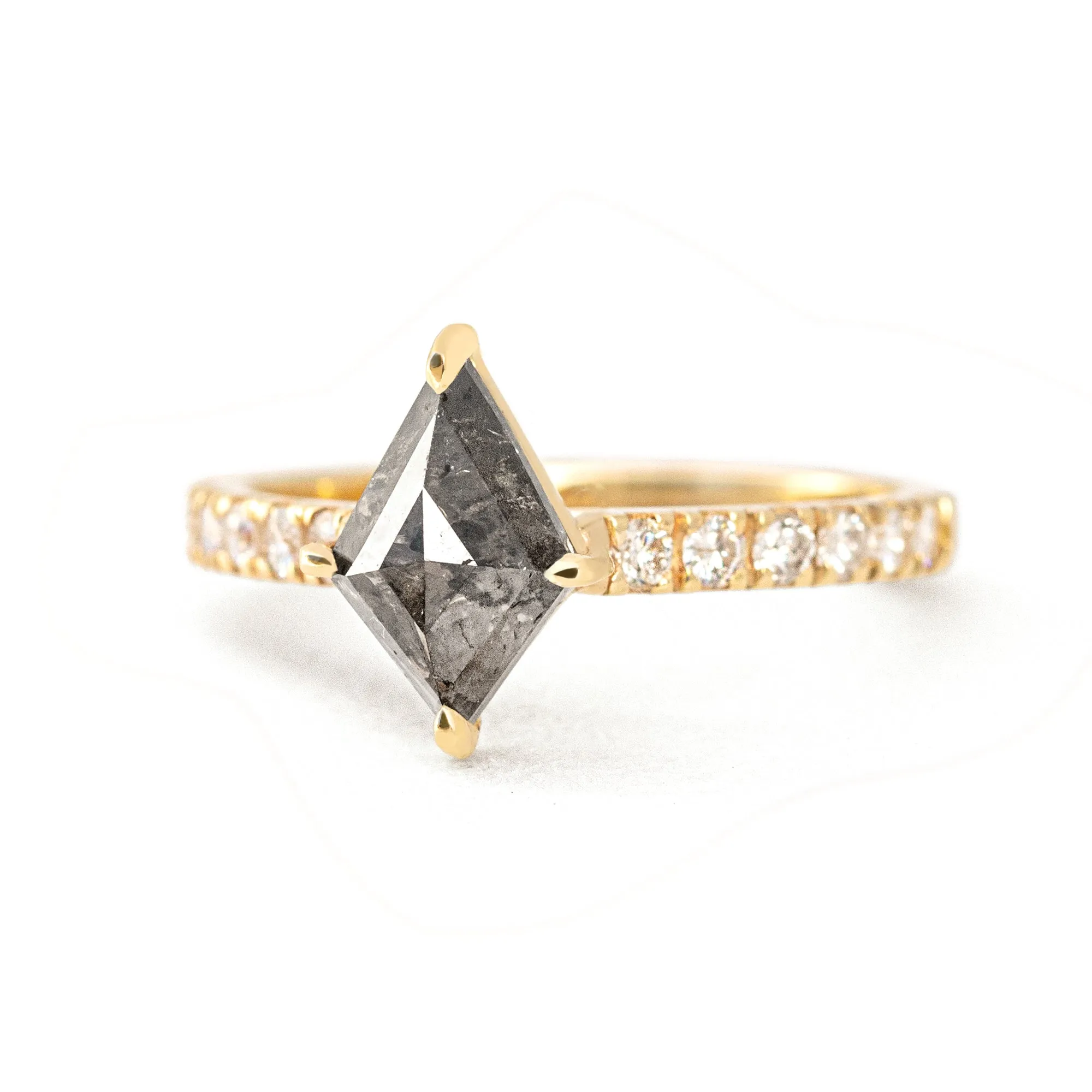 Edith 1.5CT Kite Cut Salt and Pepper Diamond Ring