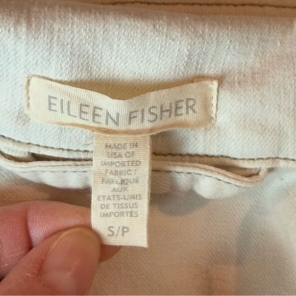 Eileen Fisher Undyed Organic Cotton Cropped Denim Jacket Size S