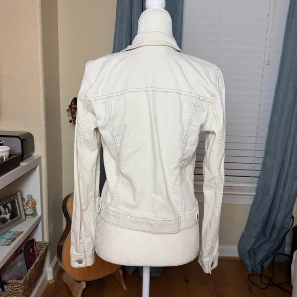 Eileen Fisher Undyed Organic Cotton Cropped Denim Jacket Size S