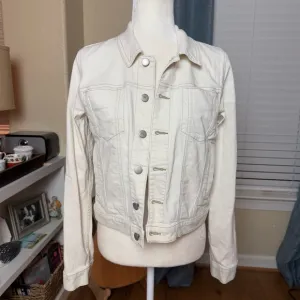Eileen Fisher Undyed Organic Cotton Cropped Denim Jacket Size S
