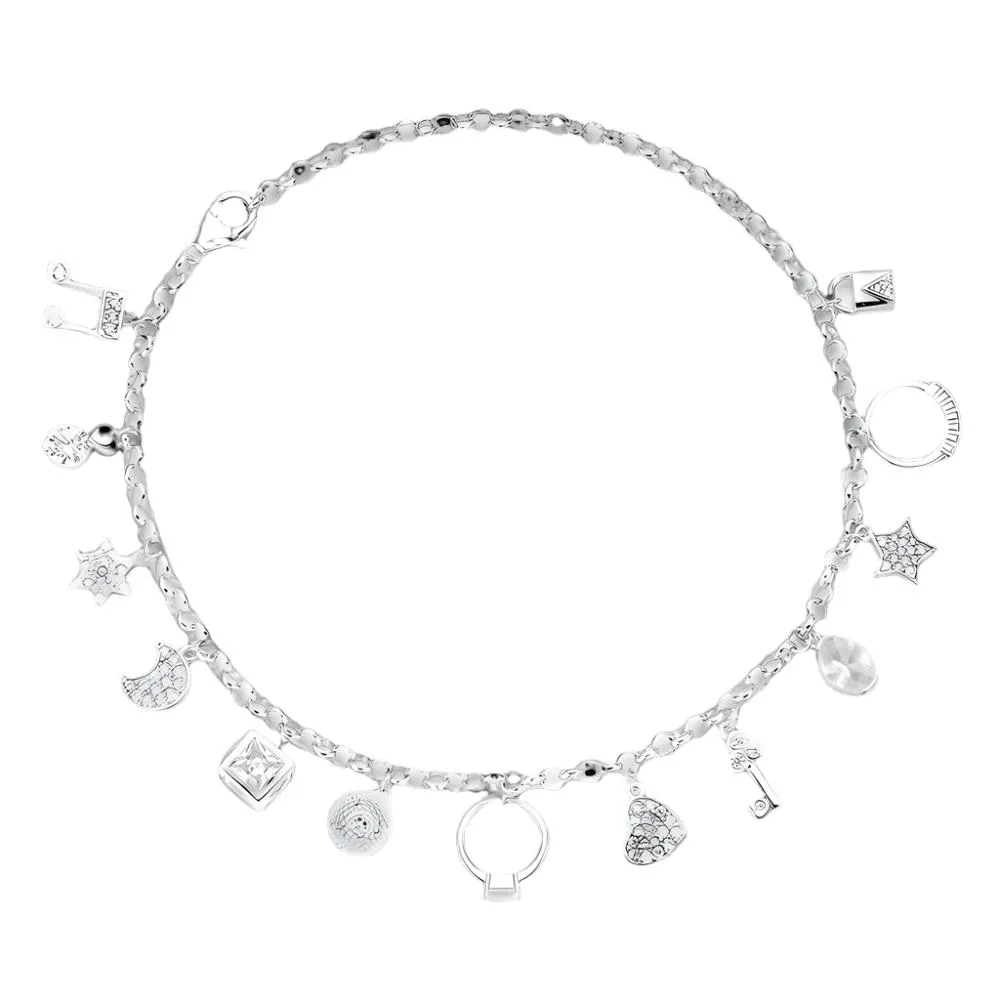Elements Lab-Created Moissanite 925 Silver adj. Bracelet - M3046819