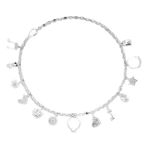 Elements Lab-Created Moissanite 925 Silver adj. Bracelet - M3046819