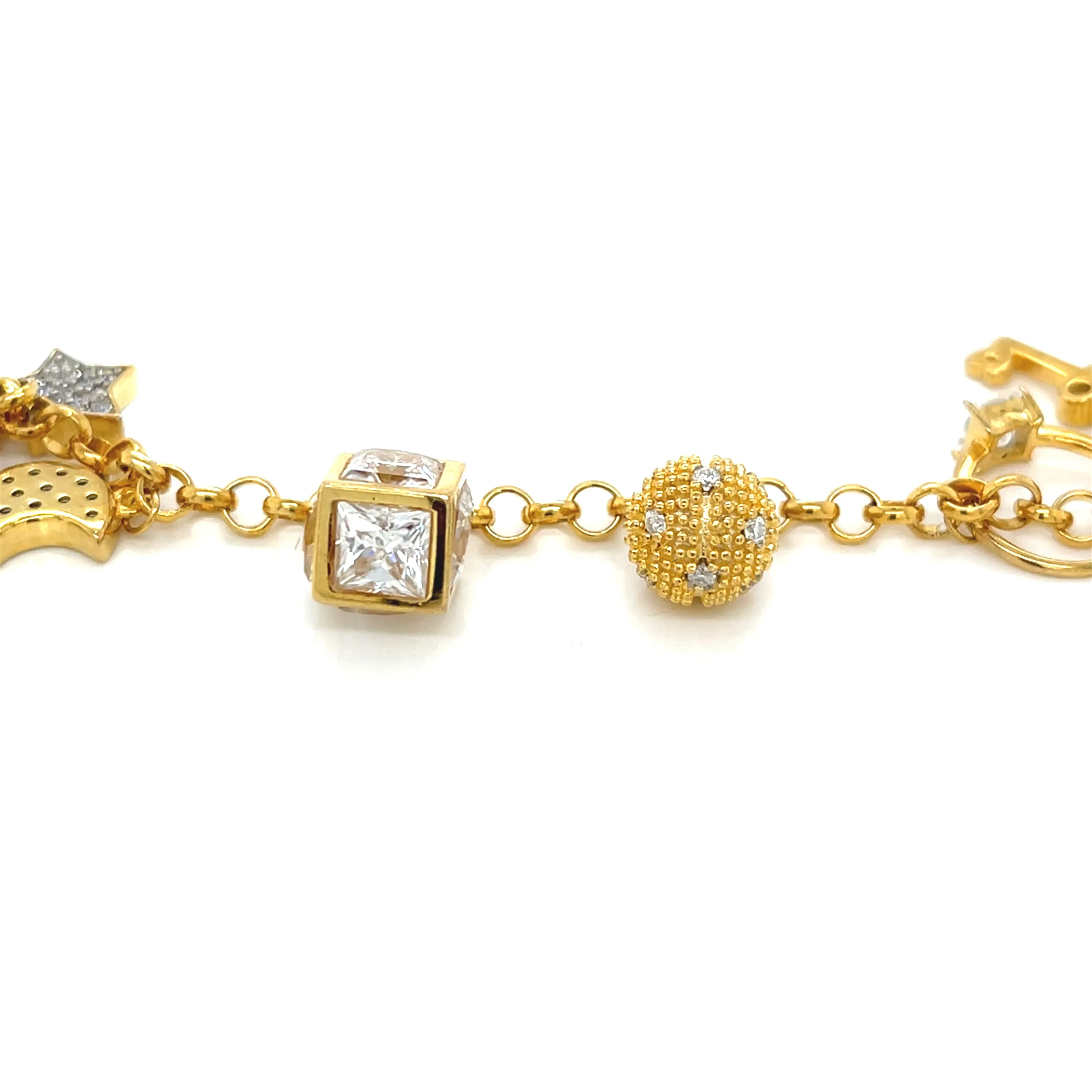 Elements Lab-Created Moissanite 925 Silver adj. Bracelet - M3046819
