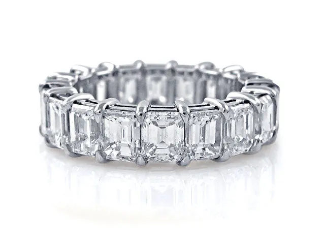 Emerald Cut Eternity Ring in Platinum 8.46ctw