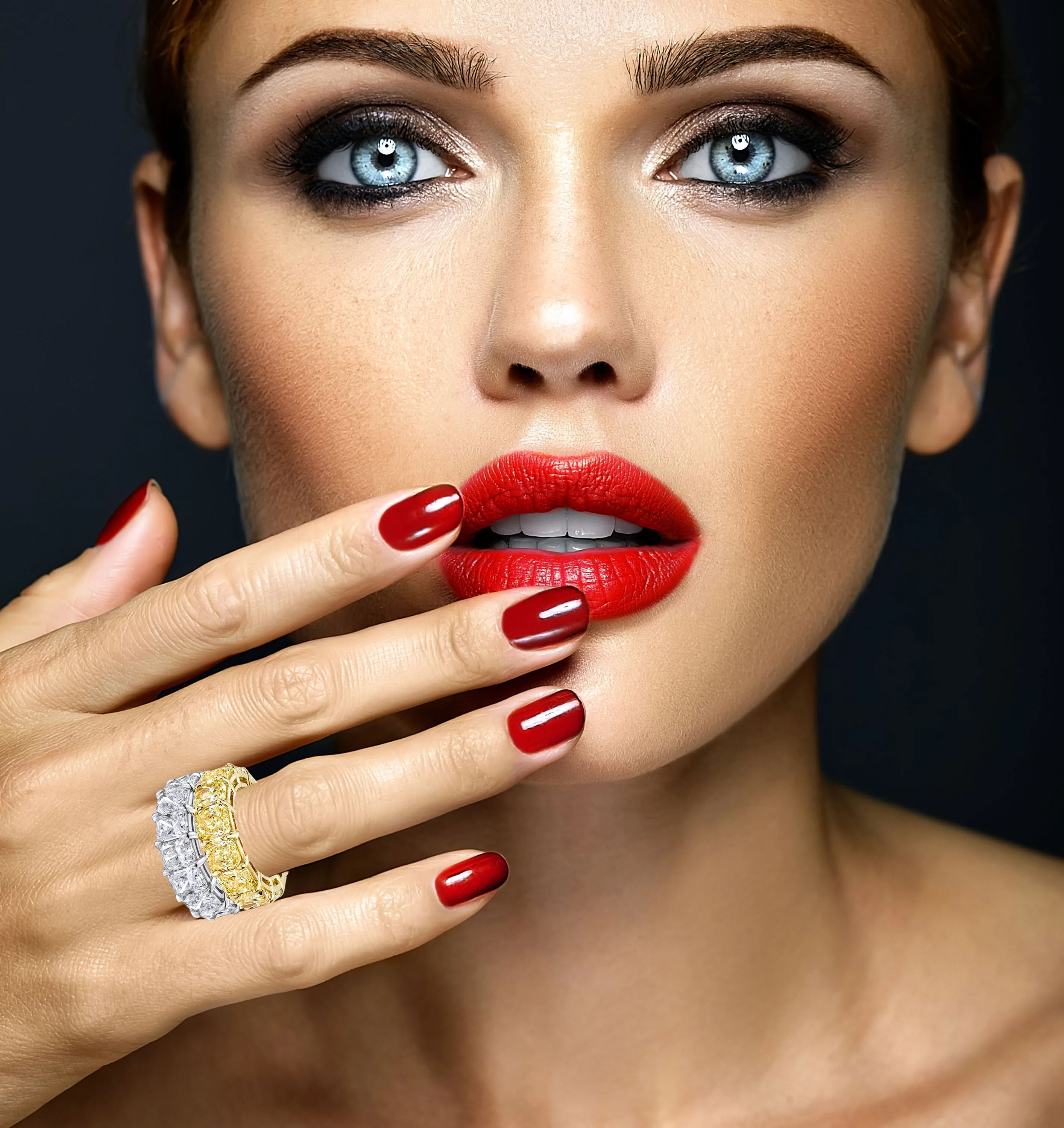 Emerald Cut Eternity Ring in Platinum 8.46ctw