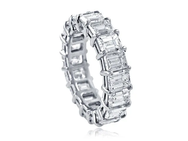 Emerald Cut Eternity Ring in Platinum 8.46ctw