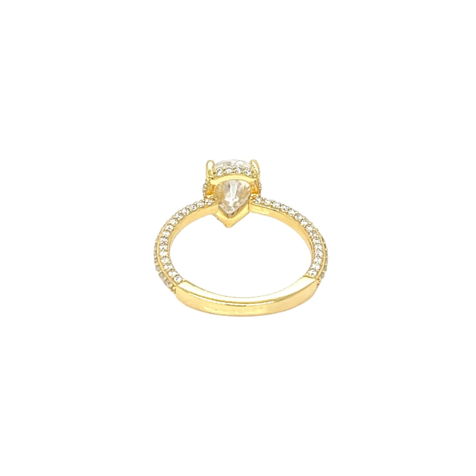 Engagement DropPear Shaped 2.84ct Moissanite 925 Silver Ring - M100159