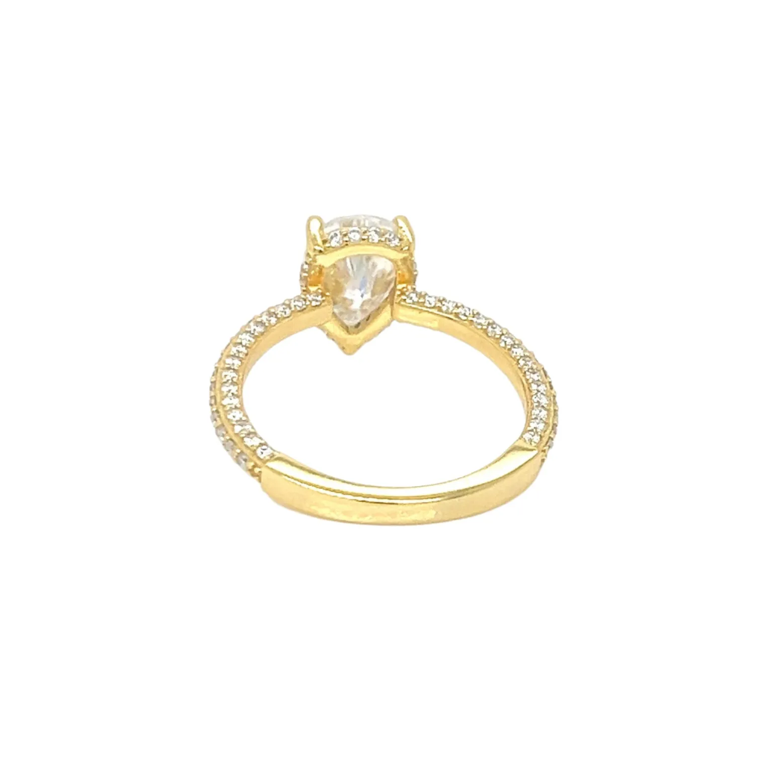 Engagement DropPear Shaped 2.84ct Moissanite 925 Silver Ring - M100159