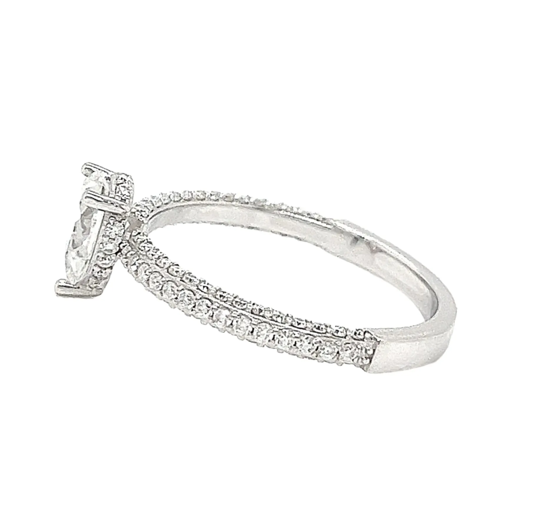 Engagement DropPear Shaped Cubic Zirconia 925 Silver Ring - C100159