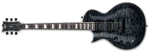 ESP LTD EC-1000 PIEZO QUILTED MAPLE TOP LEFT-HANDED IN SEE THRU BLACK
