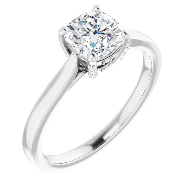 Eva Cushion Diamond Solitaire Engagement Ring