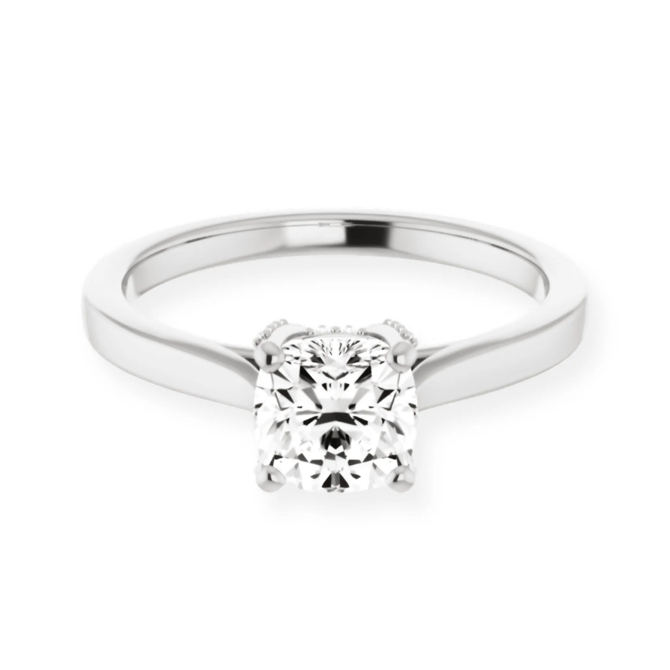Eva Cushion Diamond Solitaire Engagement Ring