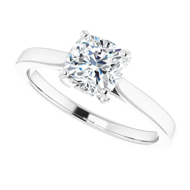 Eva Cushion Diamond Solitaire Engagement Ring
