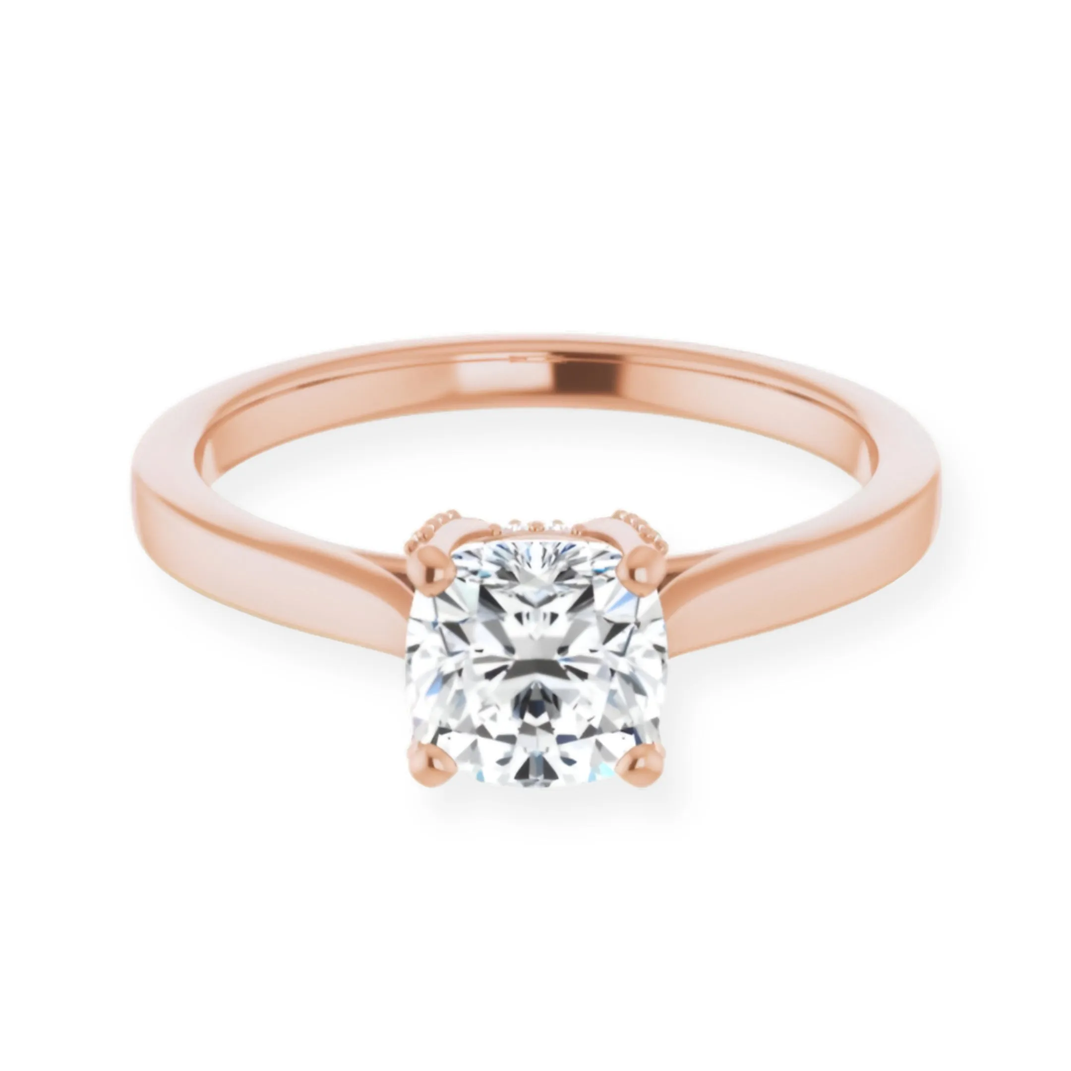 Eva Cushion Diamond Solitaire Engagement Ring