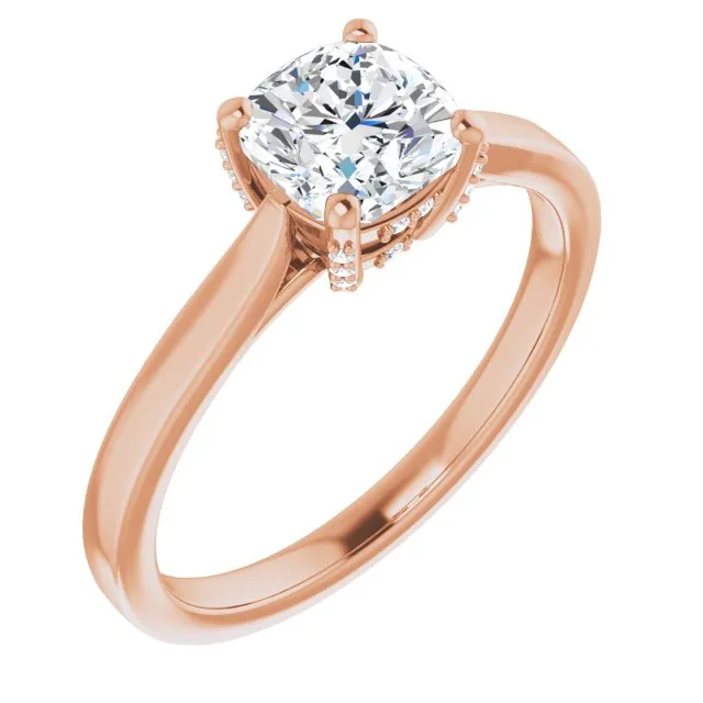 Eva Cushion Diamond Solitaire Engagement Ring