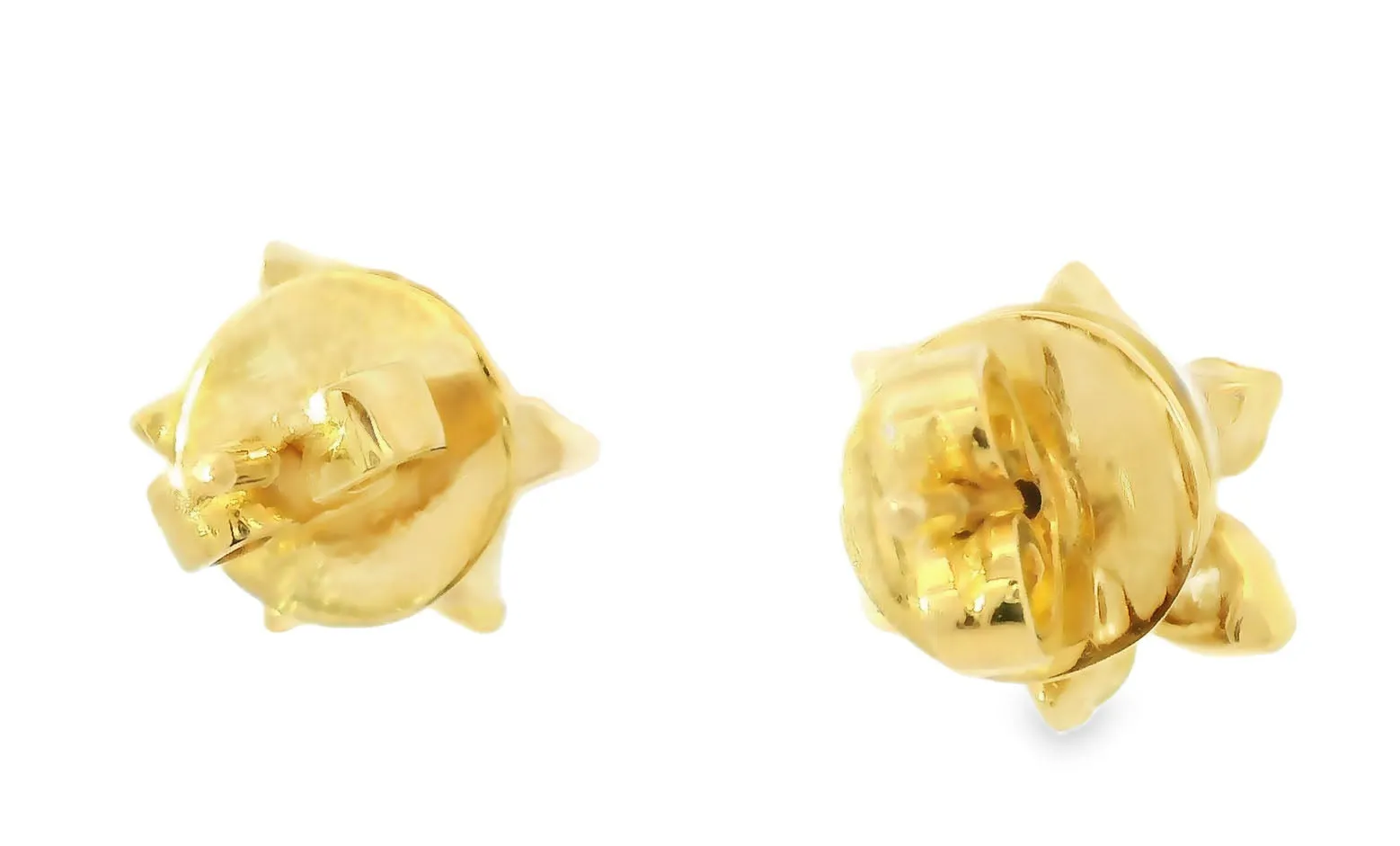 Fabulous Estate 14K Yellow Gold Diamond Floral Stud Earrings Studs