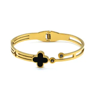 Four Leaf Clover Stainless Steel lucky and stylish Crystal Bracelet for women