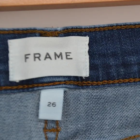 Frame Le High Straight Jeans High Waist in Dublin Dark Wash Blue Women's 26
