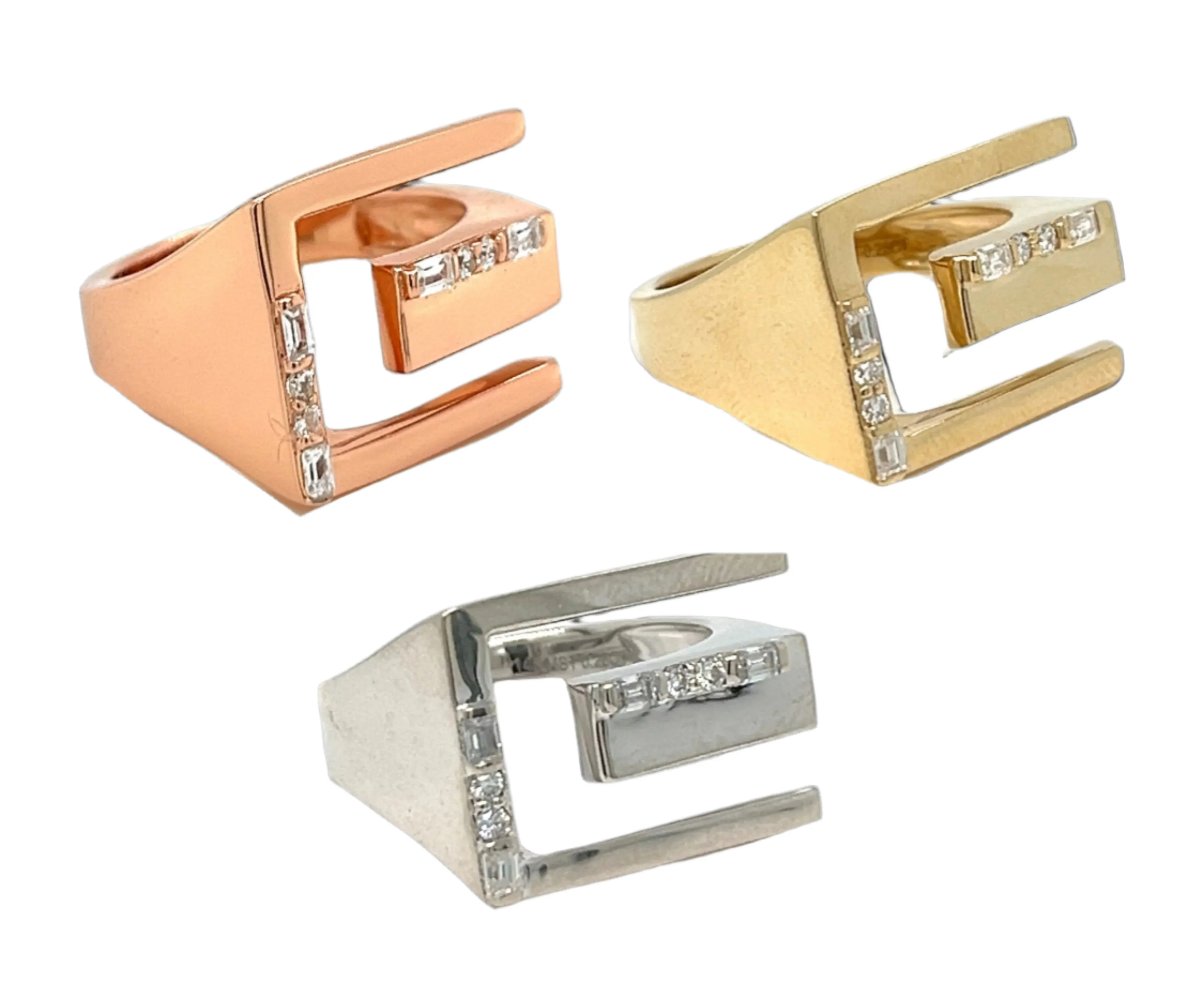 G open Baguette Cubic Zirconia Sterling Ring - C102879