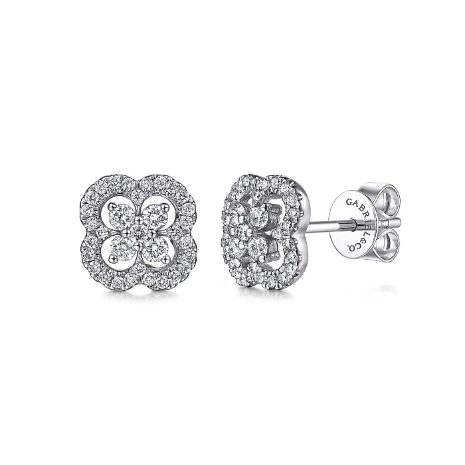 Gabriel & Co. Diamond Pave Clover Earrings
