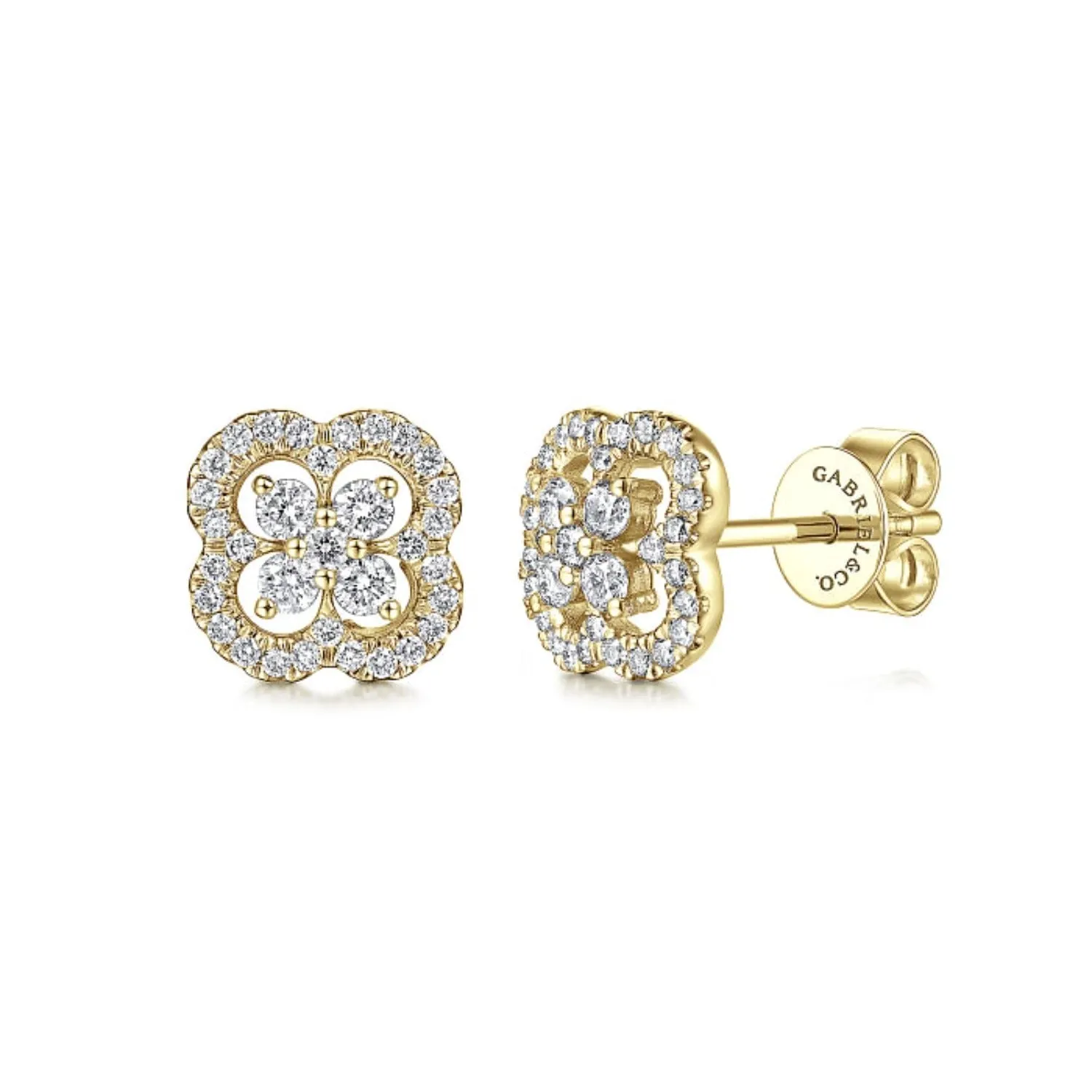 Gabriel & Co. Diamond Pave Clover Earrings