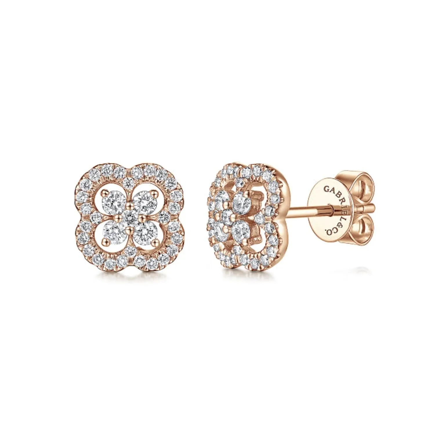 Gabriel & Co. Diamond Pave Clover Earrings