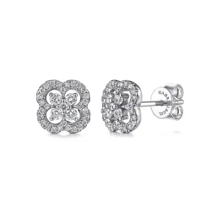 Gabriel & Co. Diamond Pave Clover Earrings