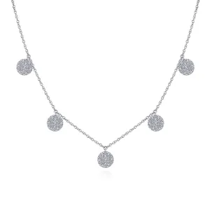Gabriel & Co. Silk Pave Diamond Station Choker