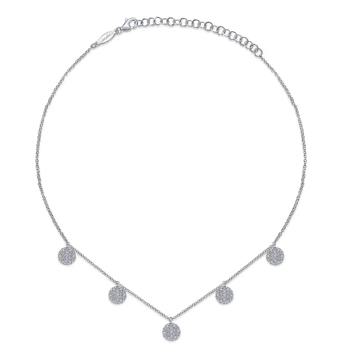 Gabriel & Co. Silk Pave Diamond Station Choker