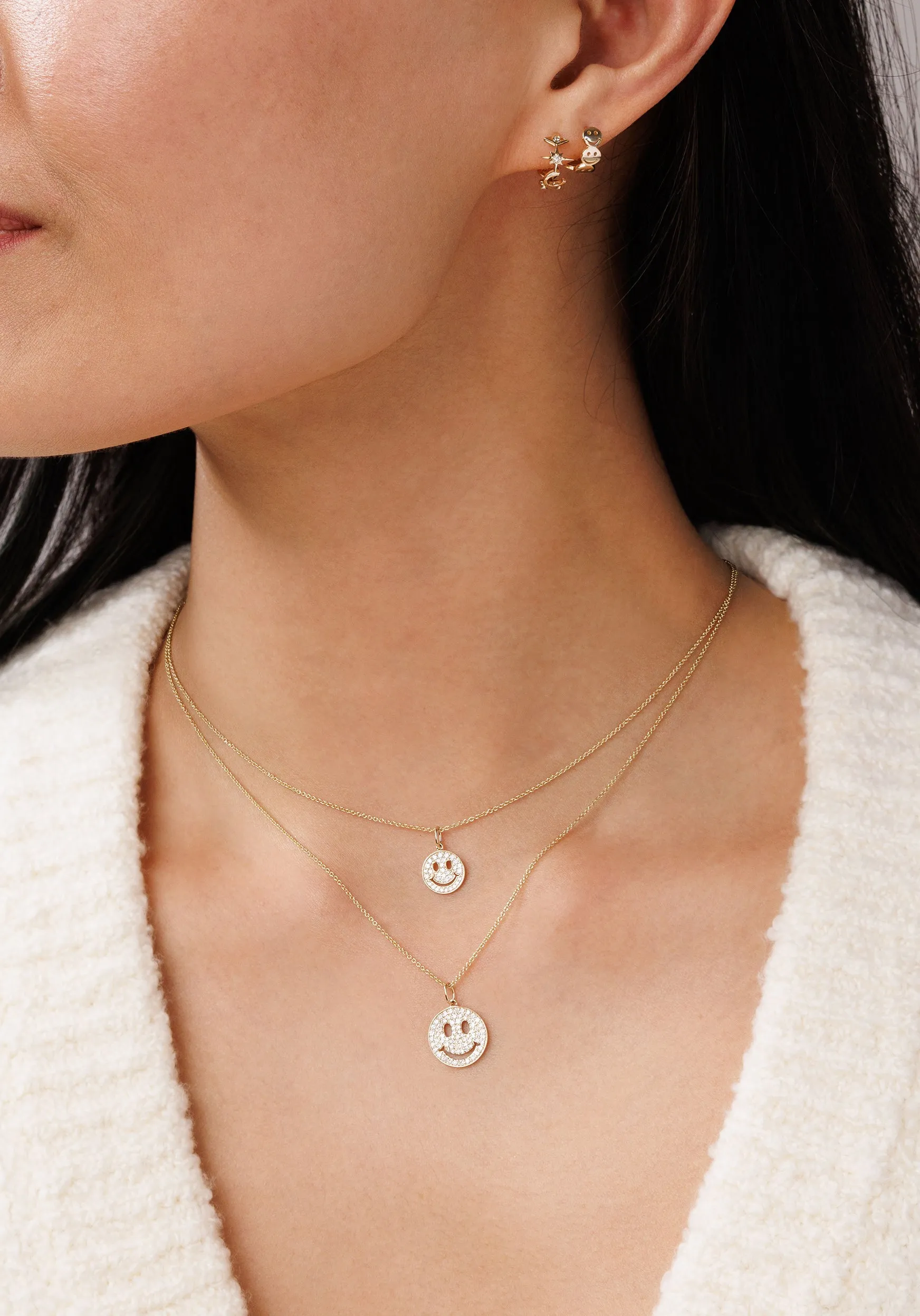Gold & Diamond Icon Huggie Hoops