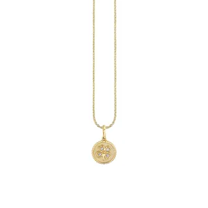 Gold & Diamond Tiny Clover Coin