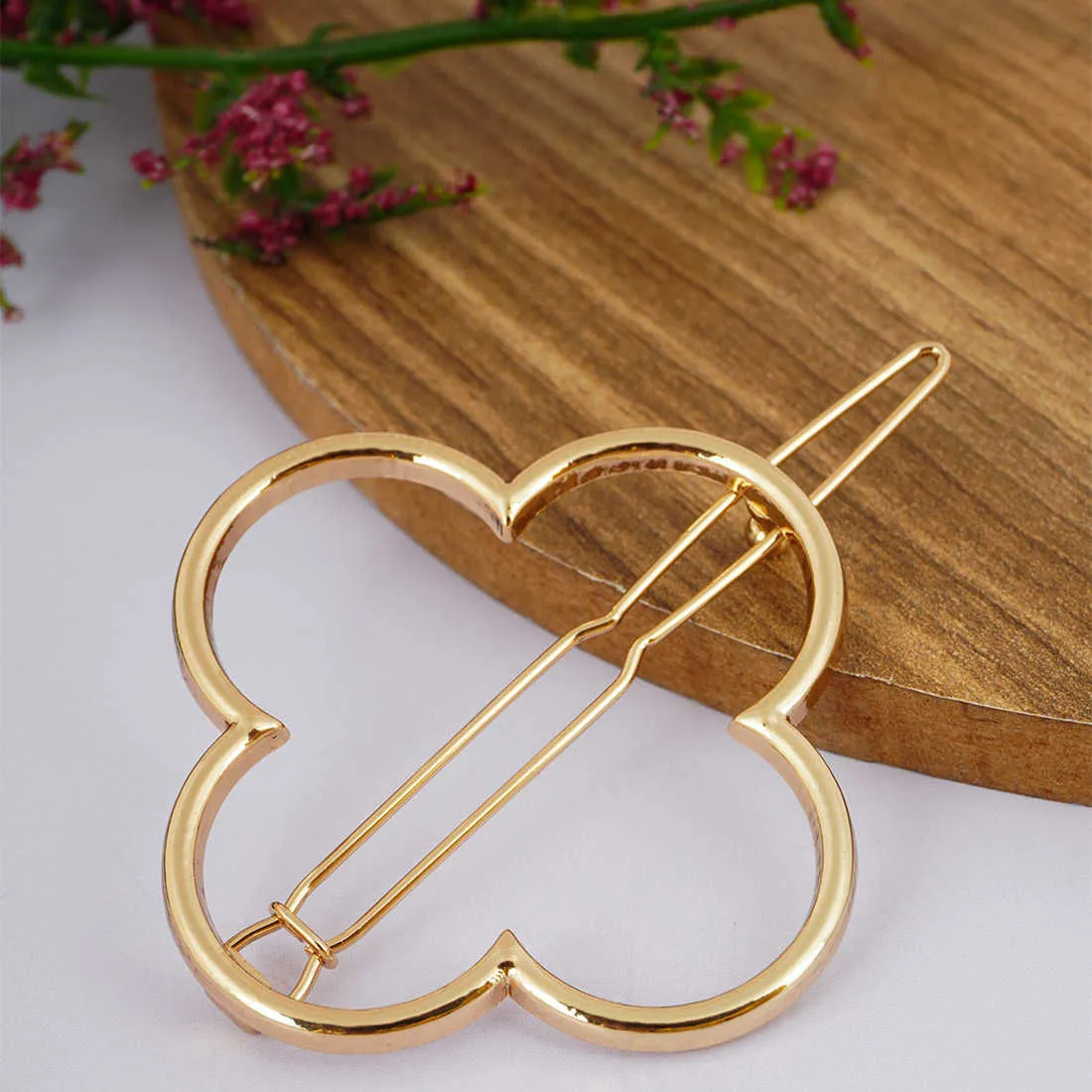 Gold Clover Hair Clip