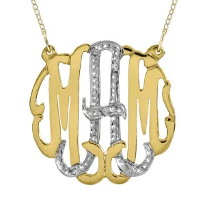 Gold CZ Monogram Necklace
