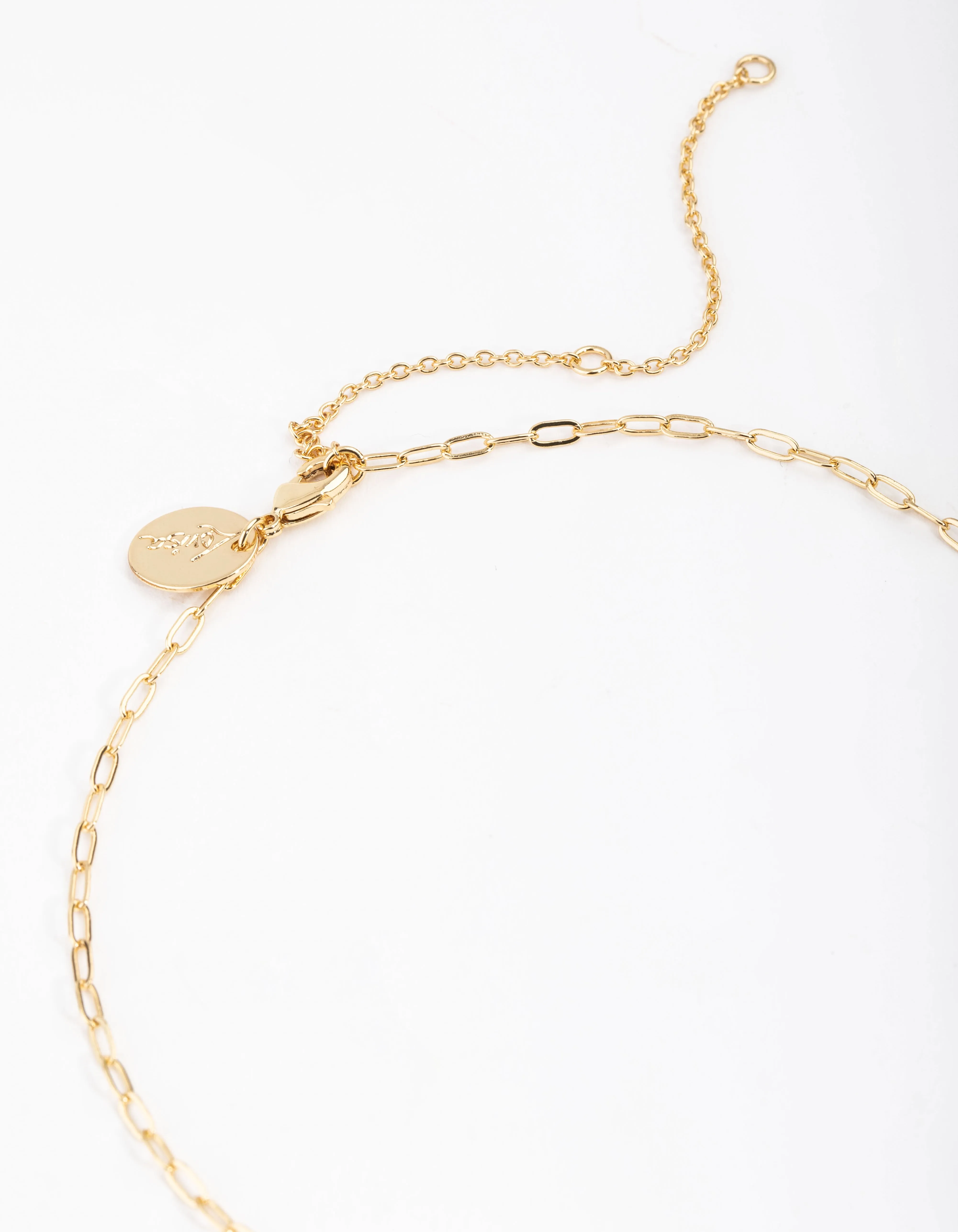 Gold Plated Half Freshwater Pearl Necklace