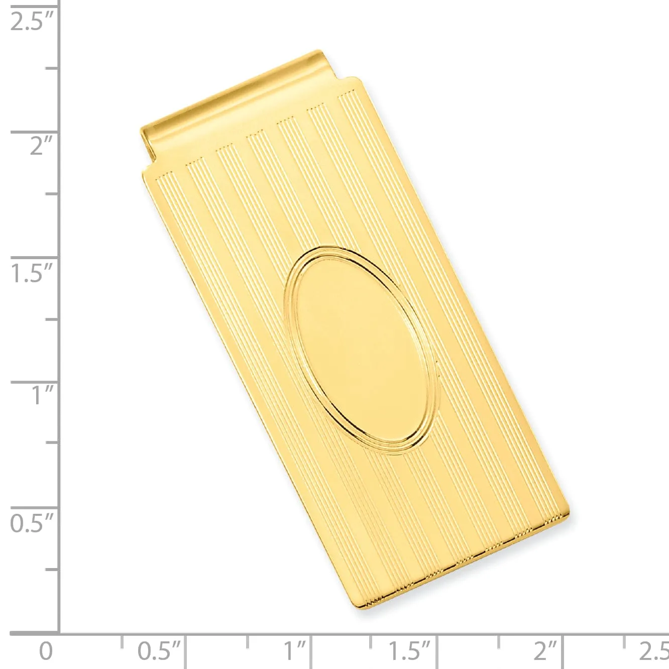 Gold Plated Horizontal Lines Hinged Money Clip